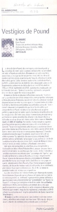 Vestigios de Pound  [artículo] Pedro Gandolfo.