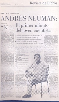 El primer minuto del joven cuentista  [artículo] Francisco Véjar.