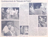 Continúa el éxito de "Después del postre"  [artículo] A. R. E.
