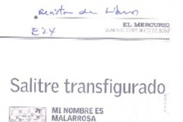 Salitre transfigurado  [artículo] José Promis.