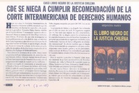 CDE se niega a cumplir recomendación de la Corte Interamericana de Derechos Humanos  [artículo].