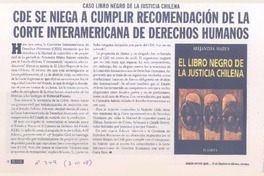 CDE se niega a cumplir recomendación de la Corte Interamericana de Derechos Humanos  [artículo].