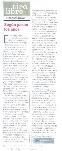 Según pasan los años  [artículo] Francisco Mouat.