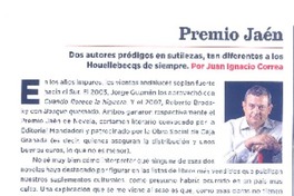 Premio Jaén  [artículo] Juan Ignacio Correa.