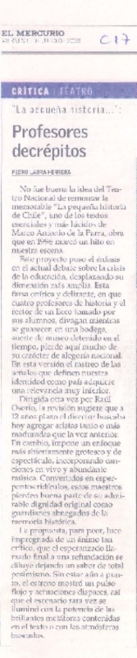 Profesores decrépitos  [artículo] Pedro Labra Herrera.