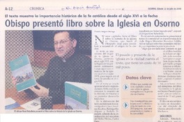 Obispo presentó libro sobre la iglesia en Osorno  [artículo] Pamela Vergara Moraga.