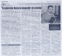"La poesía busca impedir el olvido" (entrevista)  [artículo].