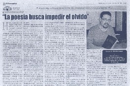 "La poesía busca impedir el olvido" (entrevista)  [artículo].