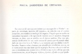Poeta: jardinero de epitafios  [artículo] Manuel Ruano.