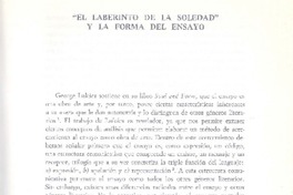 "El laberinto de la soledad" y la forma del ensayo  [artículo] Fernando de Toro.