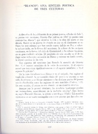 "Blanco"; una síntesis poética de tres culturas  [artículo] Joseph A. Feustle, Jr.