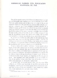 Rodríguez Padrón: Una explicación razonada de Paz  [artículo] Manuel Vilanova.