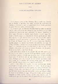 Los cuentos de Azorín  [artículo] Mariano Baquero Goyanes.