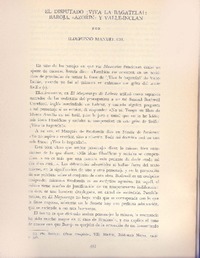 El disputado ¡viva la batalla! Baroja, "Azorín" y Valle-Inclán  [artículo] Ildefonso Manuel Gil.