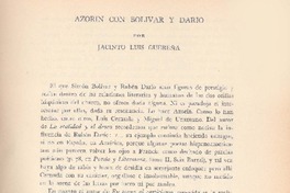 Azorín con Bolívar y Darío  [artículo] Jacinto Luis Guereña.