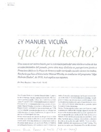 ¿Y Manuel Vicuña qué ha hecho? (entrevista)  [artículo] Paulo Ramírez.