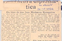 Un libro de don Juan Mackenna Eyzaguirre  [artículo] W.
