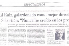 Raúl Ruiz, galardonado como mejor director en San Sebastián  [artículo] Bernardita Villa E.