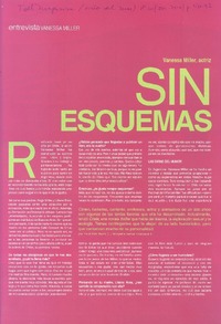 Sin esquemas (entrevista)  [artículo].