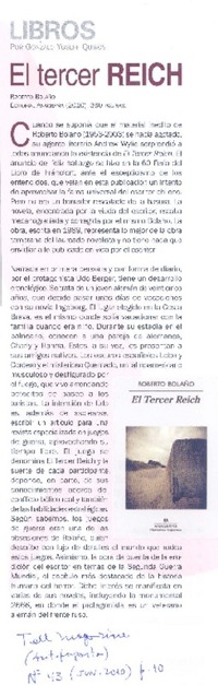 El tercer Reich  [artículo] Gonzalo Yussef Quirós.