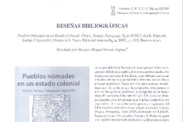 Pueblos nómades en un estado colonial  [artículo] Horacio Miguel Hernán Zapata.