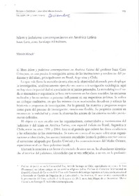Islam y judaísmo contemporáneos en América Latina  [artículo] Martín Hirsch.