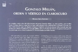 Gonzalo Milláwn, orden y vértigo en claroscuro  [artículo] Manuel Silva Acevedo.