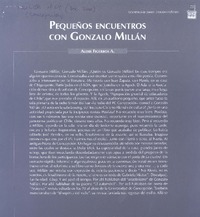 Pequeños encuentros con Gonzalo Millán  [artículo] Alexis Figueroa A.