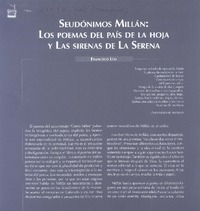 Seudónimos Millán  [artículo] Francisco Leal.