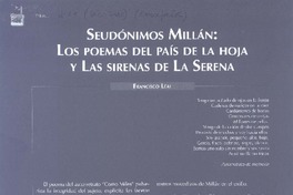 Seudónimos Millán  [artículo] Francisco Leal.