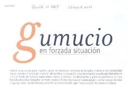 Gumucio en forzada situación (entrevista)  [artículo] Sofía Aldea.