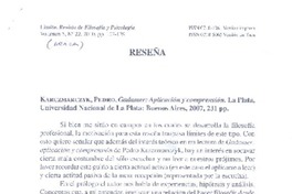 Gadamer: aplicación y comprensión  [artículo] Alex Ibarra Peña.