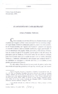 El desierto de Carlos Franz  [artículo] Arturo Fontaine Talavera.