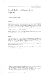 Vicente Leñero y el fracaso de su inspector  [artículo] Clemens A. Franken K.