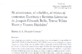 Ni aristócratas, ni rebeldes, ni tristes ni contentos  [artículo] Marina d. A. Alvarado Cornejo.