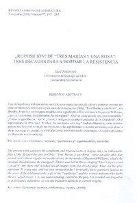 ¿Reposición? de "Tres marías y una rosa"  [artículo] Yael Zaliasnik.