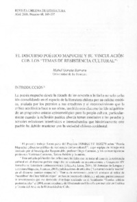 El discurso poético mapuche y su vinculación con los "temas de resistencia cultural"  [artículo] Mabel García Barrera.