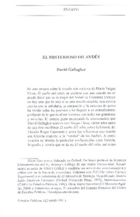 El misterioso irlandés  [artículo] David Gallagher.