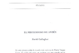 El misterioso irlandés  [artículo] David Gallagher.