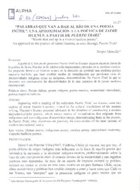 Palabras que van a dar al río de una poesía inútil  [artículo] Sergio Mansilla.