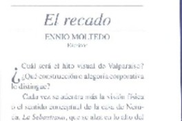 El recado  [artículo] Ennio Moltedo.