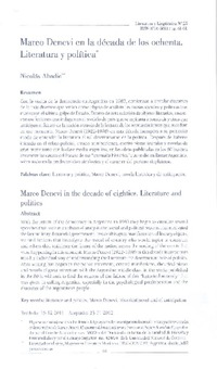 Marco Denevi en la década de los ochenta  [artículo] Nicolás Abadie.