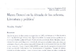 Marco Denevi en la década de los ochenta  [artículo] Nicolás Abadie.