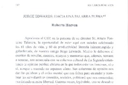 Hacia una palabra plena  [artículo] Roberto Hozven.