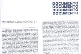 Carta dirigida al Sr. Arturo Fontaine, director del diario El Mercurio, no publicada hasta el 15 de oct. 79  [artículo] Roberto Hozvén.