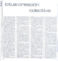 Ictus: creación colectiva  [artículo] Sergio Vodanovic.