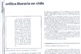 Crítica literaria en Chile  [artículo].