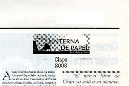 Claps 2008  [artículo] Patricia Bennett R.