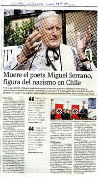 Muere el poeta Miguel Serrano, figura del nazismo en Chile  [artículo] Rodrigo Miranda.
