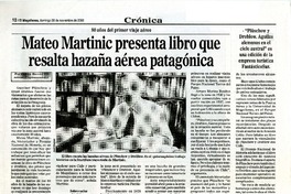 Mateo Martinic presenta libro que resalta hazaña aérea patagónica  [artículo] Marisol Retamal G.